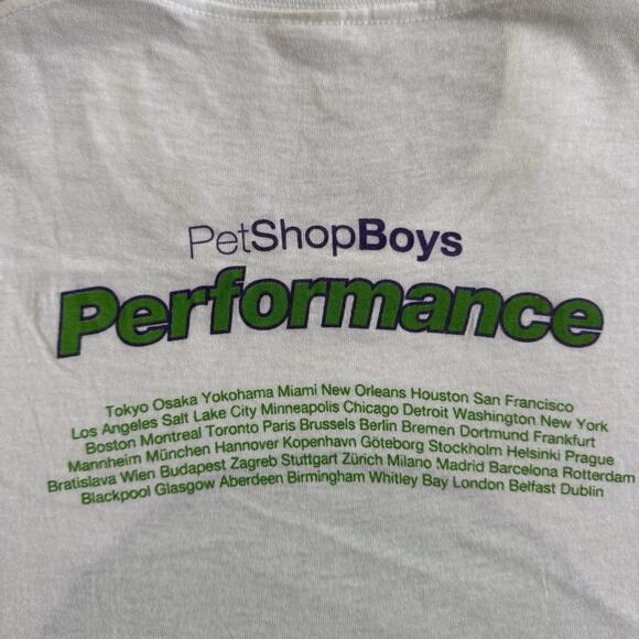 Vintage 90s Pet Shop Boys Performance PSB Synth Pop 1991 Tour T-Shirt Large - Picture 7 of 8